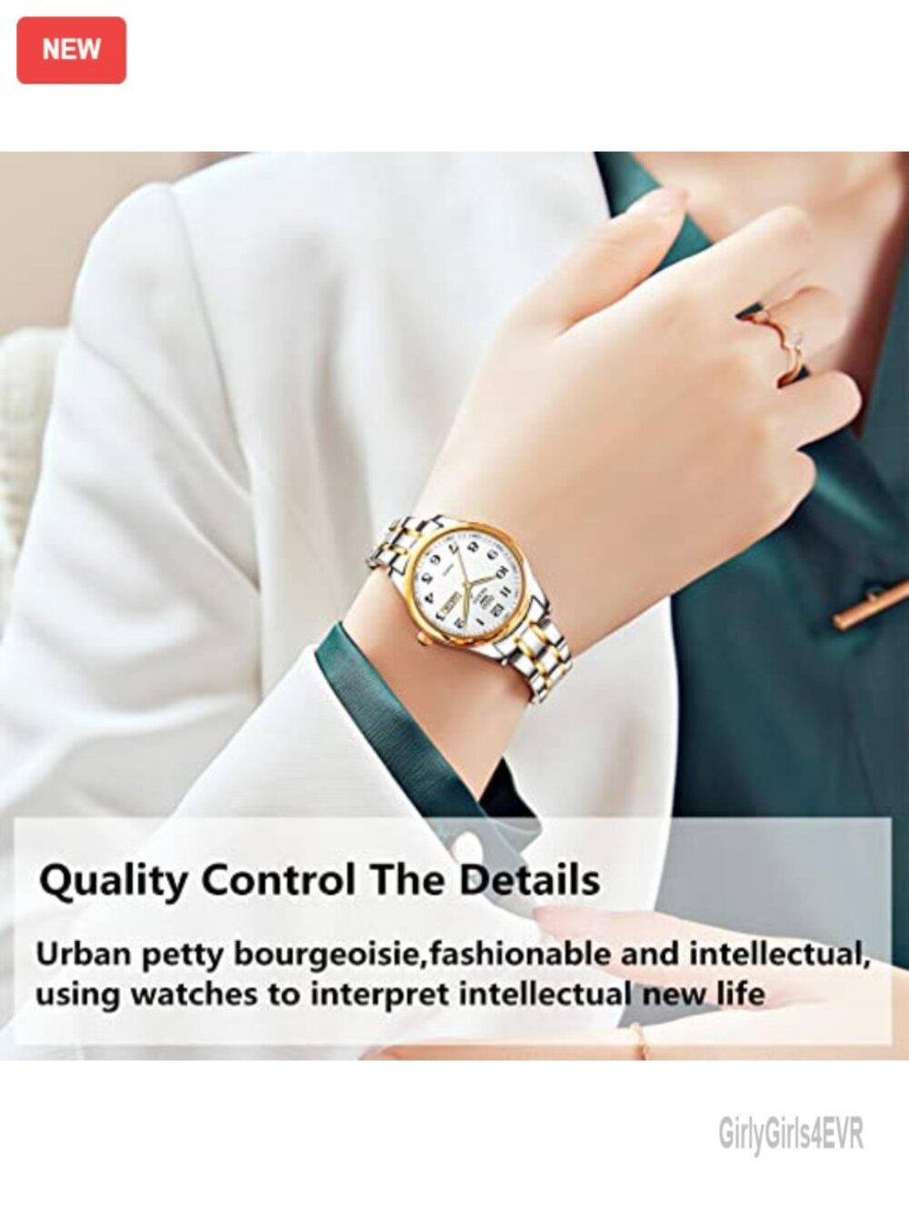 Analog Quartz Watch Stainless Steel Waterproof Calendar Business Wrist Watch - Picture 2 of 7